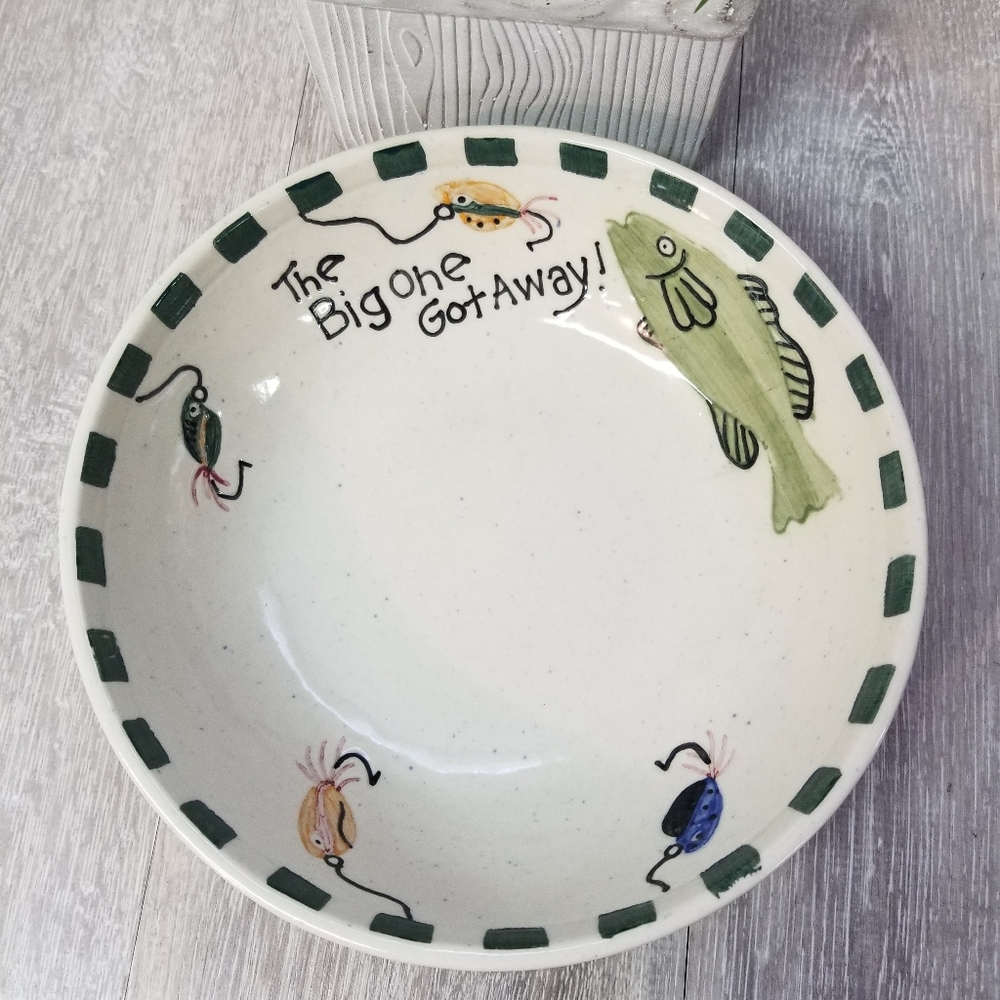 Stoneware Serving Bowl (The Big One Got Away)